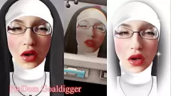 play Monja en gafas da propósito: mentalidad Joi cosplay